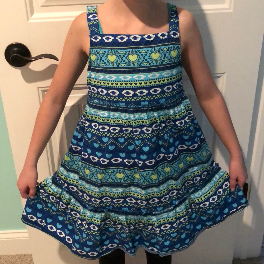 Blue and green dress